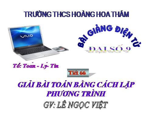 Chương IV. §8. Giải bài toán bằng cách lập phương trình