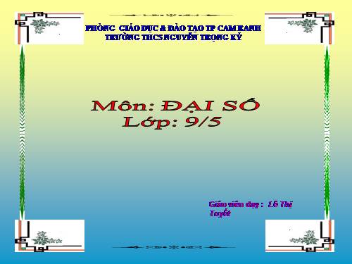 Chương IV. §3. Phương trình bậc hai một ẩn