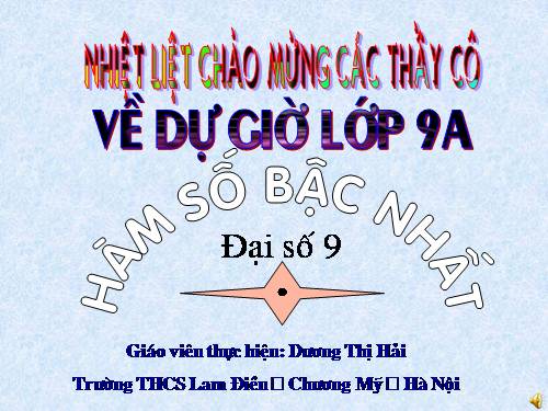 Chương II. §2. Hàm số bậc nhất