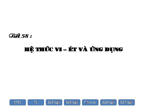 Chương IV. §6. Hệ thức Vi-ét và ứng dụng