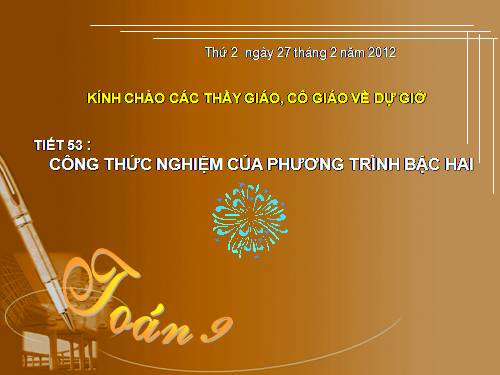 Chương IV. §4. Công thức nghiệm của phương trình bậc hai
