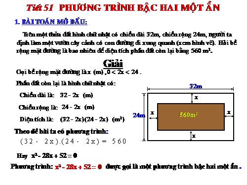 Chương IV. §3. Phương trình bậc hai một ẩn