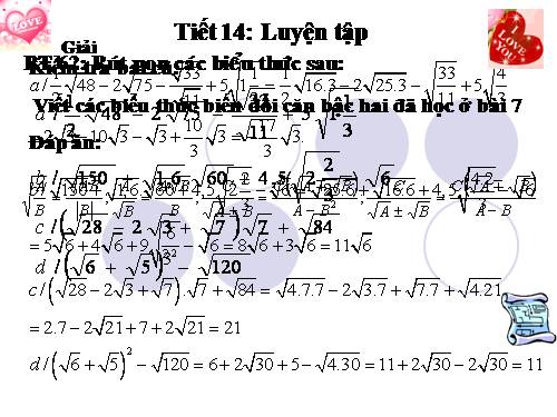 Các bài Luyện tập