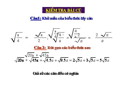 Chương I. §8. Rút gọn biểu thức chứa căn thức bậc hai