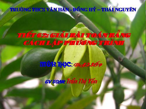 Chương IV. §8. Giải bài toán bằng cách lập phương trình