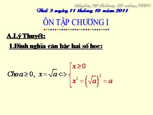 Ôn tập Chương I. Căn bậc hai. Căn bậc ba