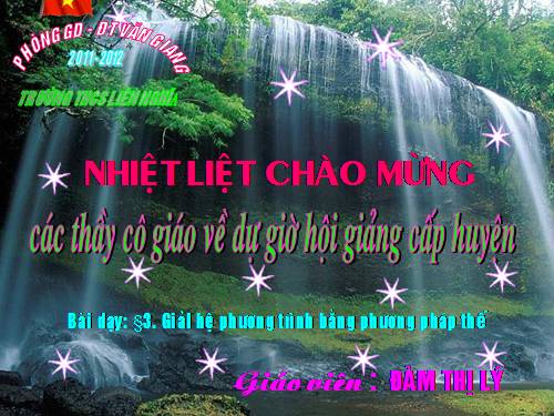 Chương III. §3. Giải hệ phương trình bằng phương pháp thế