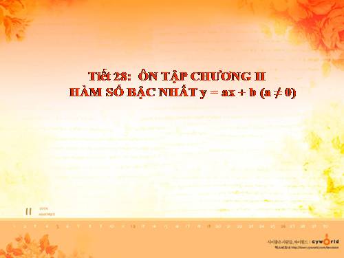 Ôn tập Chương II. Hàm số bậc nhất
