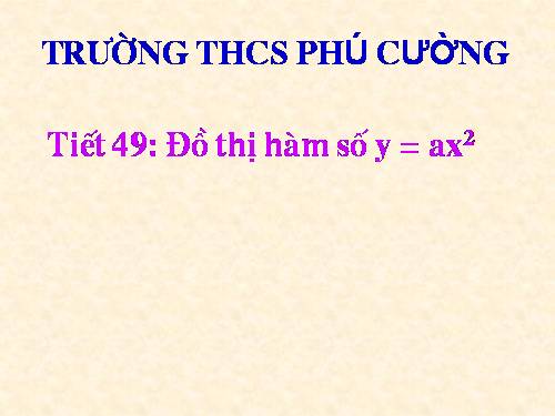 Chương IV. §2. Đồ thị của hàm số y = ax² (a ≠ 0)