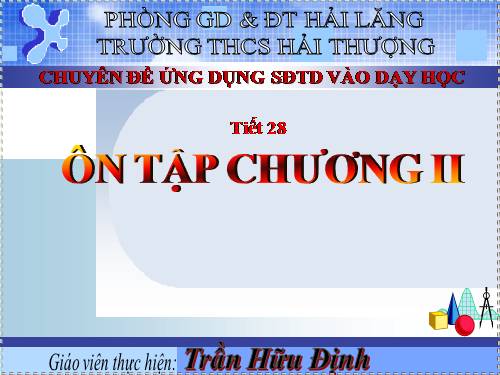 Ôn tập Chương II. Hàm số bậc nhất