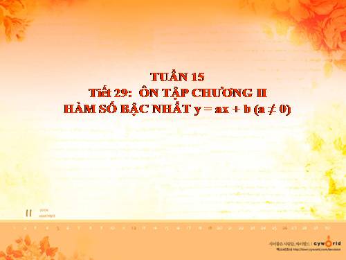 Ôn tập Chương II. Hàm số bậc nhất