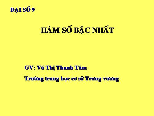 Chương II. §2. Hàm số bậc nhất