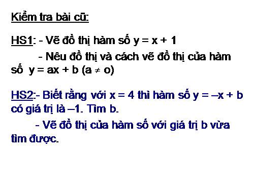 Chương II. §3. Đồ thị của hàm số y = ax + b (a ≠ 0)