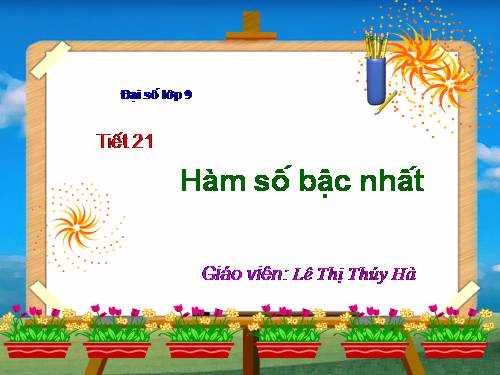 Chương II. §2. Hàm số bậc nhất