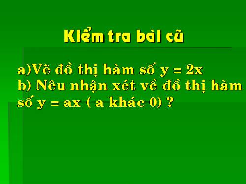 Chương II. §3. Đồ thị của hàm số y = ax + b (a ≠ 0)