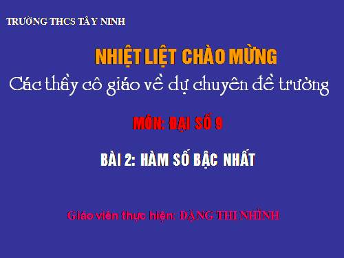 Chương II. §2. Hàm số bậc nhất