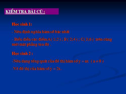 Chương II. §3. Đồ thị của hàm số y = ax + b (a ≠ 0)