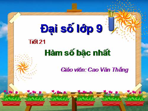 Chương II. §2. Hàm số bậc nhất