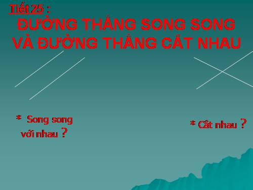 Chương II. §4. Đường thẳng song song và đường thẳng cắt nhau