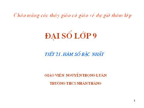 Chương II. §2. Hàm số bậc nhất
