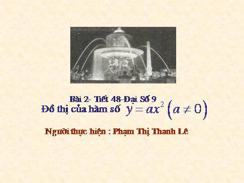 Chương IV. §2. Đồ thị của hàm số y = ax² (a ≠ 0)
