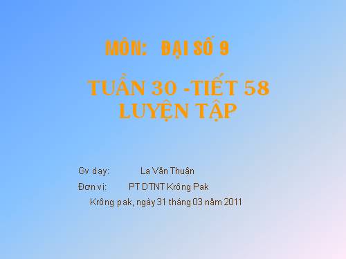 Các bài Luyện tập