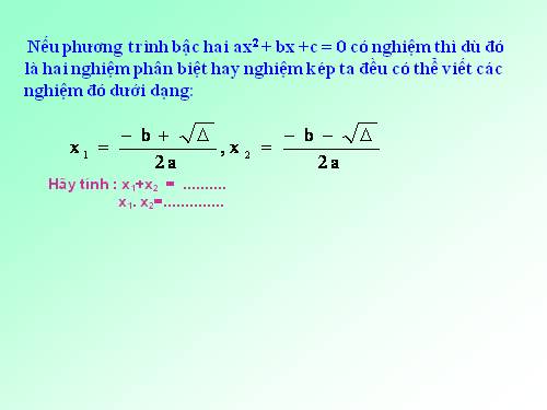 Chương IV. §6. Hệ thức Vi-ét và ứng dụng