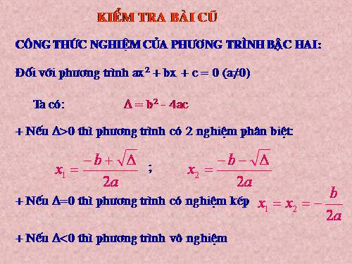 Chương IV. §5. Công thức nghiệm thu gọn