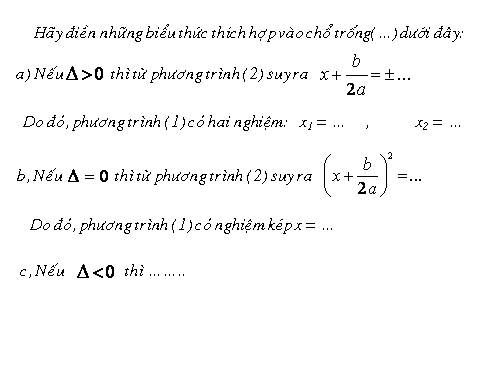 Chương IV. §4. Công thức nghiệm của phương trình bậc hai