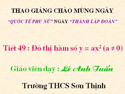Chương IV. §2. Đồ thị của hàm số y = ax² (a ≠ 0)