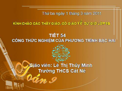 Chương IV. §4. Công thức nghiệm của phương trình bậc hai