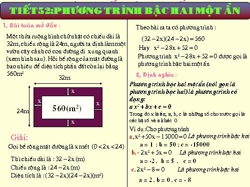 Chương IV. §3. Phương trình bậc hai một ẩn