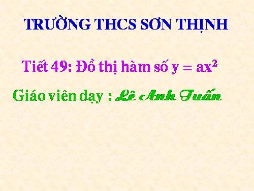 Chương IV. §1. Hàm số y = ax² (a ≠ 0)