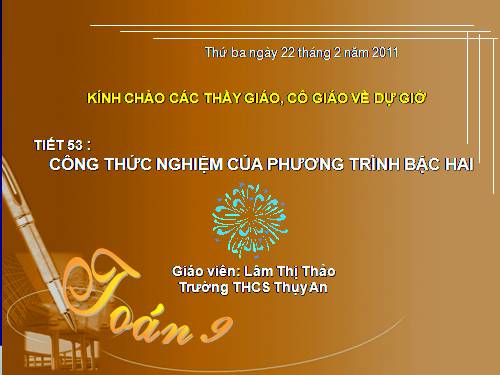Chương IV. §4. Công thức nghiệm của phương trình bậc hai