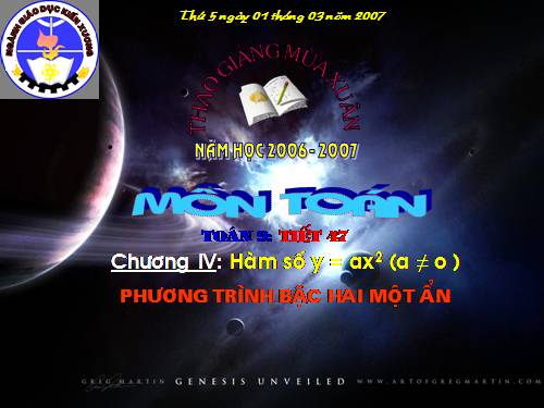 Chương IV. §1. Hàm số y = ax² (a ≠ 0)