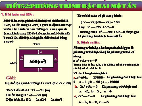 Chương IV. §3. Phương trình bậc hai một ẩn