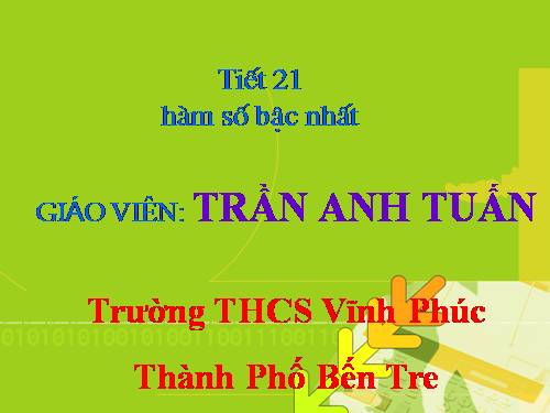 Chương II. §2. Hàm số bậc nhất