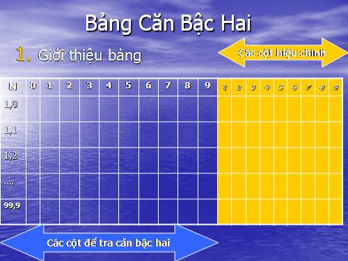 Chương I. §5. Bảng căn bậc hai