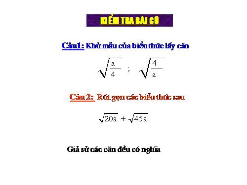Chương I. §8. Rút gọn biểu thức chứa căn thức bậc hai