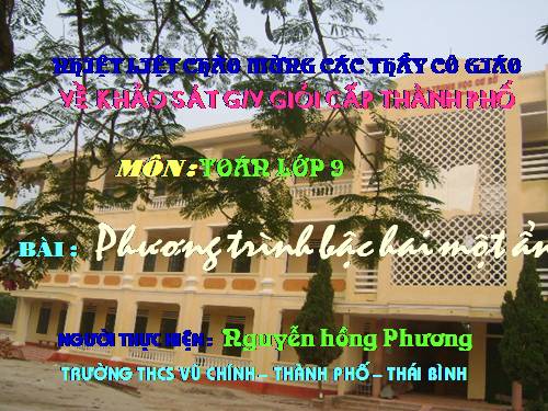 Chương IV. §3. Phương trình bậc hai một ẩn