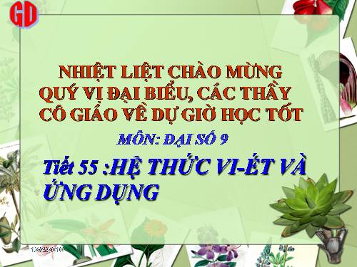 Chương IV. §6. Hệ thức Vi-ét và ứng dụng