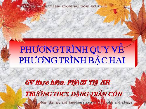 Chương IV. §7. Phương trình quy về phương trình bậc hai