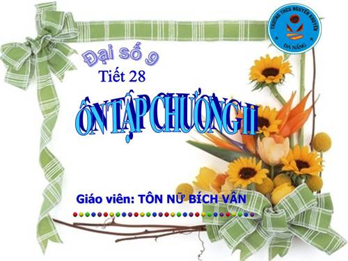 Ôn tập Chương II. Hàm số bậc nhất