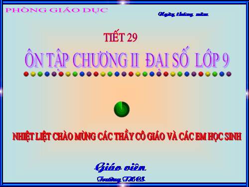 Ôn tập Chương II. Hàm số bậc nhất