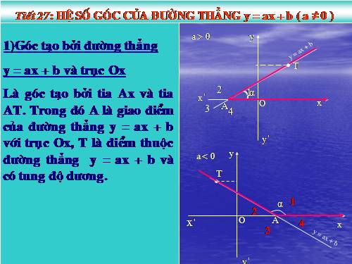 Chương II. §5. Hệ số góc của đường thẳng y = ax + b (a ≠ 0)