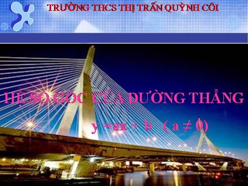 Chương II. §5. Hệ số góc của đường thẳng y = ax + b (a ≠ 0)