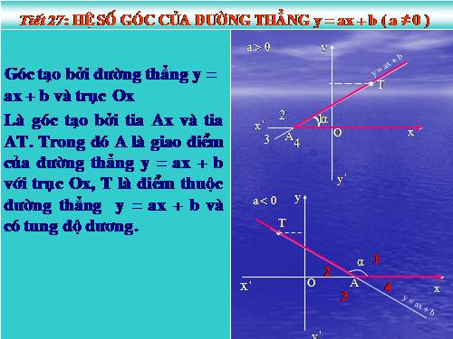 Chương II. §5. Hệ số góc của đường thẳng y = ax + b (a ≠ 0)