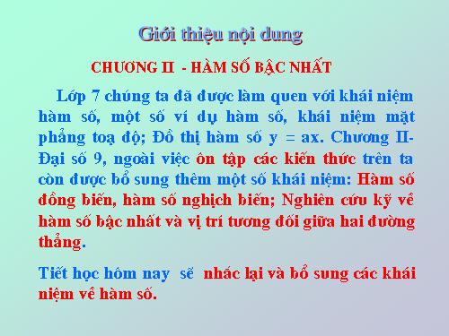 Chương II. §1. Nhắc lại và bổ sung các khái niệm về hàm số