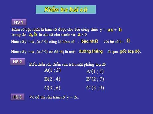 Chương II. §3. Đồ thị của hàm số y = ax + b (a ≠ 0)