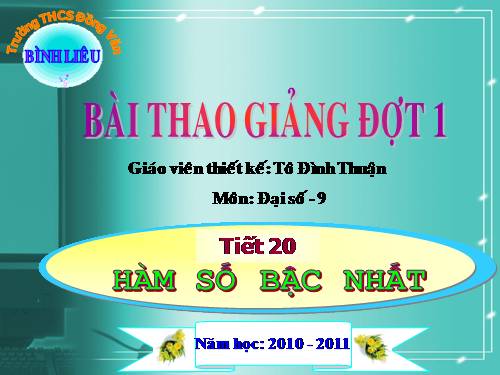 Chương II. §2. Hàm số bậc nhất